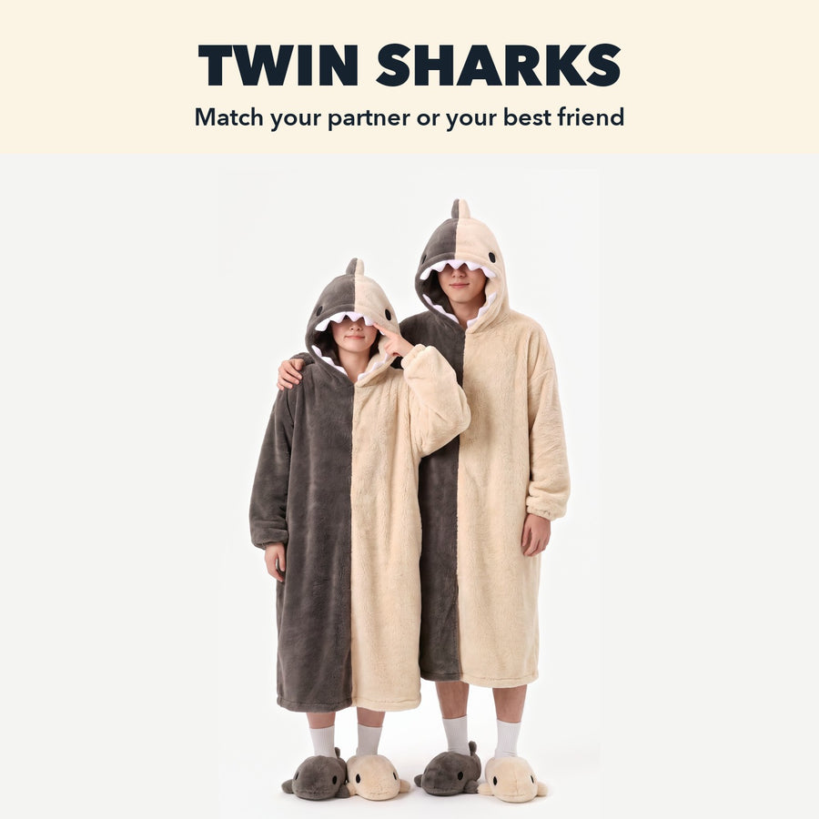 Shark Hooded Robe: Twin sharks