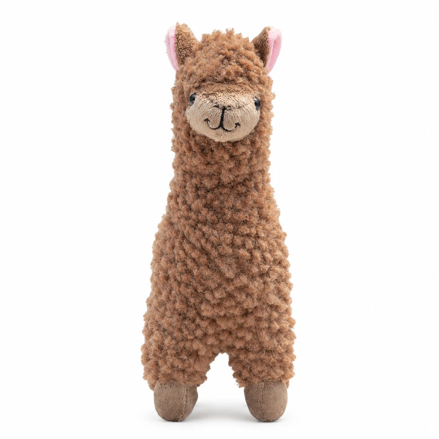 Alpaca Plush Toy in Soft Long-Pile Fabric - Brown
