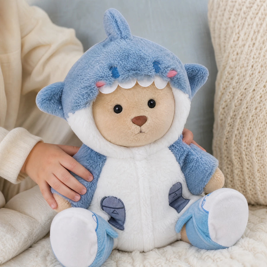 Articulated Teddy Bear with Removable Shark Costume - Utilisation du produit