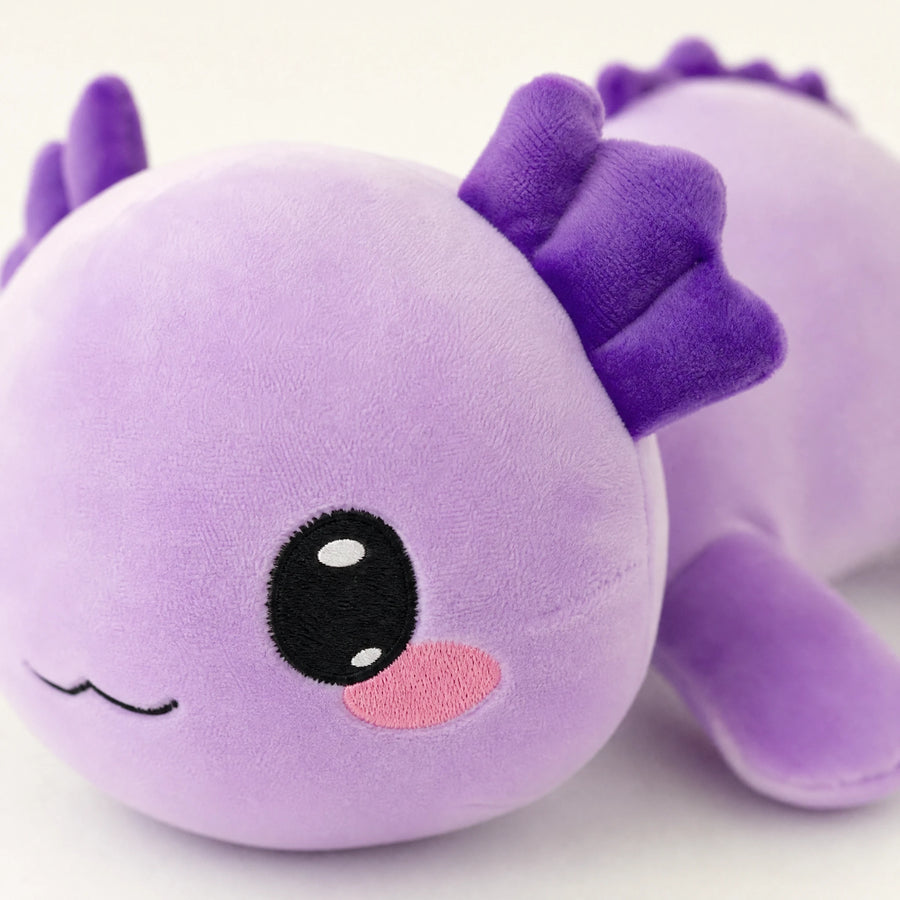 Axolotl Plush Lying Down with Bow and Smile - Détail matière