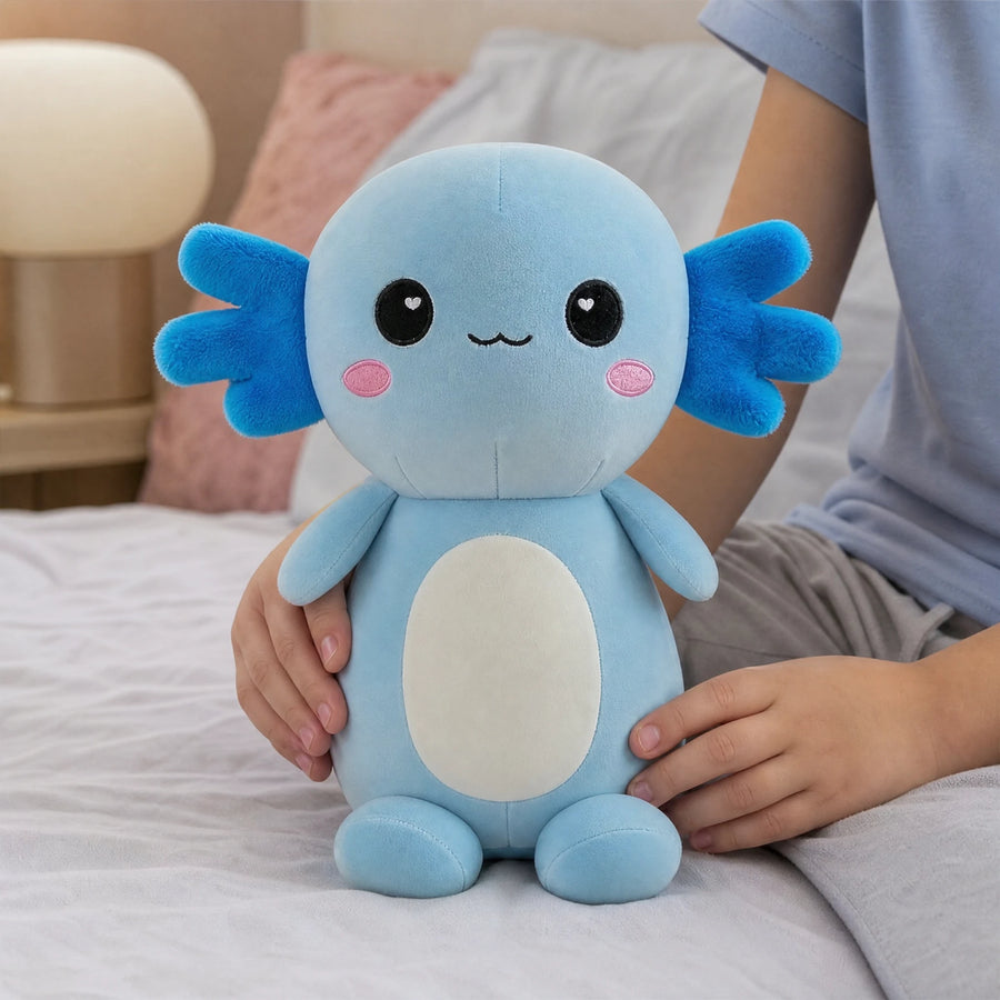 Axolotl Plush with Embroidered Face and Soft Cotton Fill - Utilisation du produit