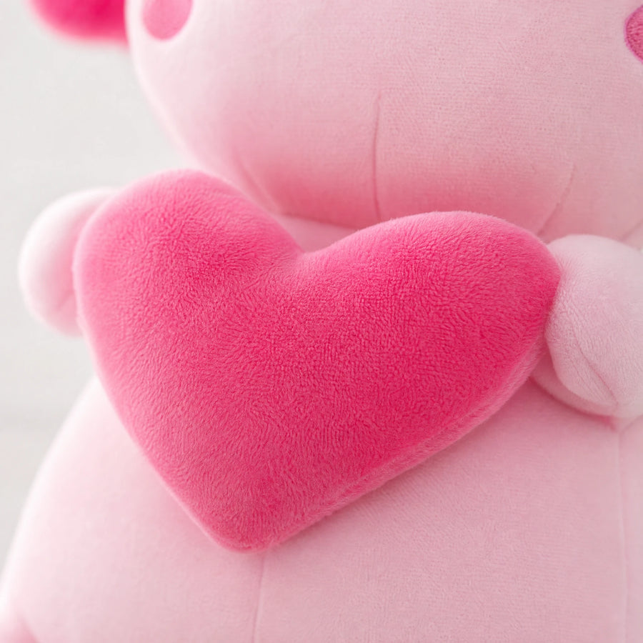 Axolotl Plush with Heart – Kawaii Design in Pink - Détail matière