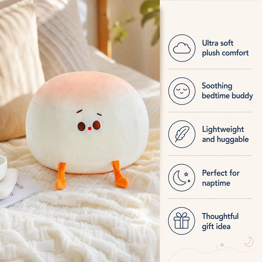 Bao Bun Plush with Embroidered Face and Orange Legs - Bénéfices produit