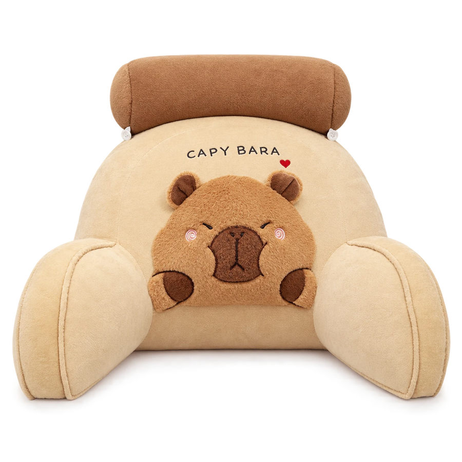 Capybara Backrest Cushion with Removable Neck Support - Angry / 15.5x23.5in / 40x60cm … (2 tailles)