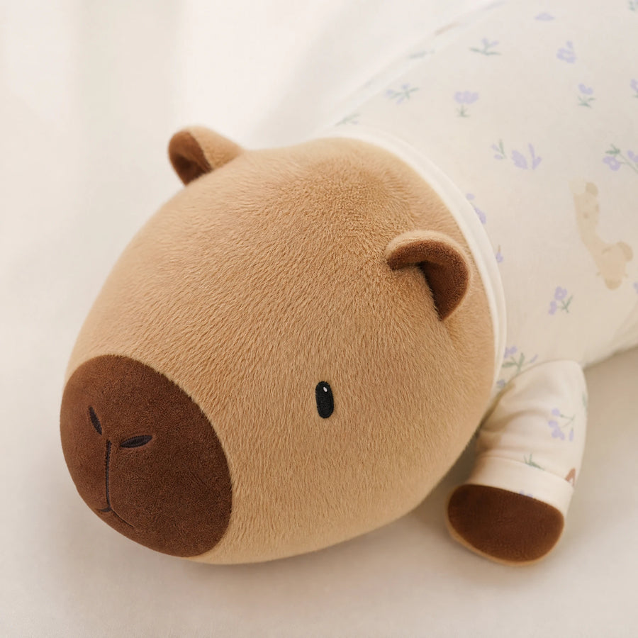 Capybara Body Pillow with Pyjamas – Long Plush Cuddle Buddy - Détail matière