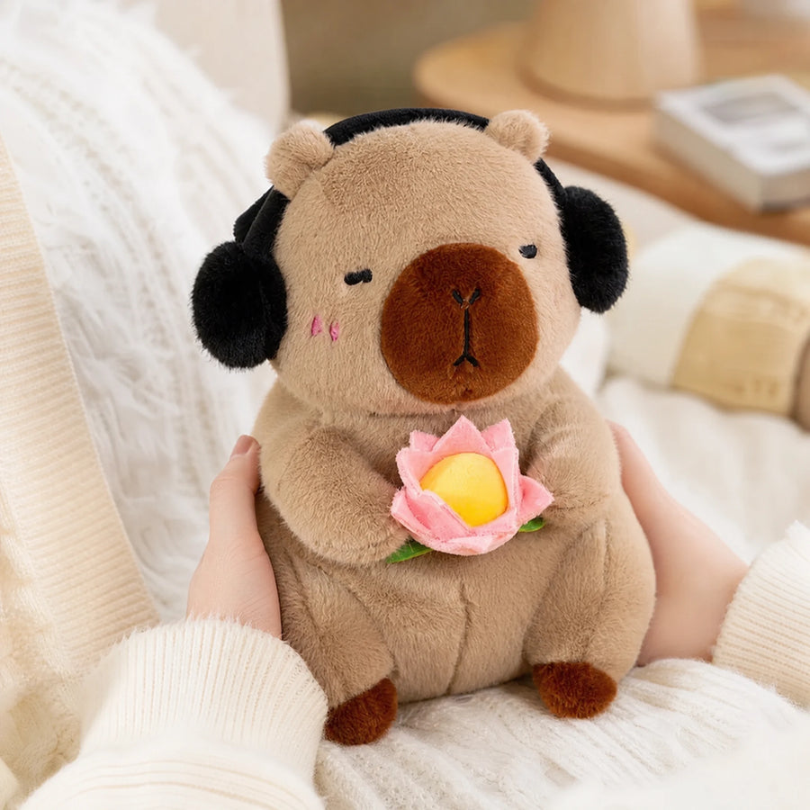 Capybara Plush with Lotus Flower and Headphones - Utilisation du produit