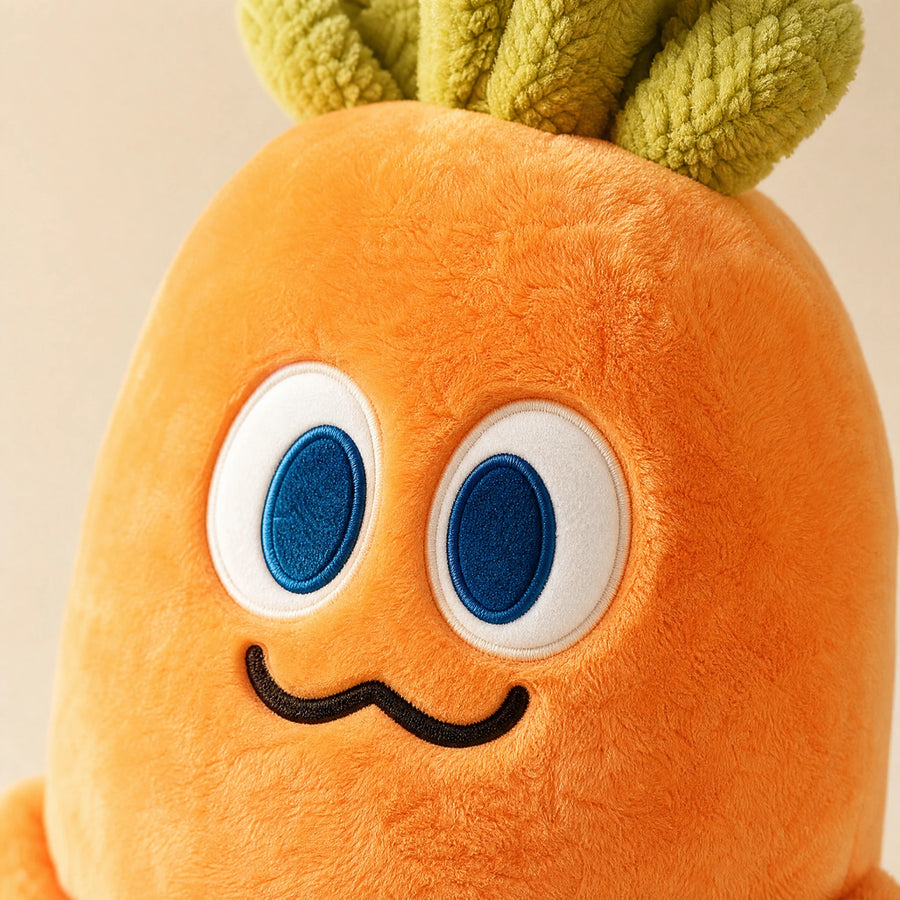 Carrot Plush Toy with Patting Motion and Soft Fabric - Détail matière