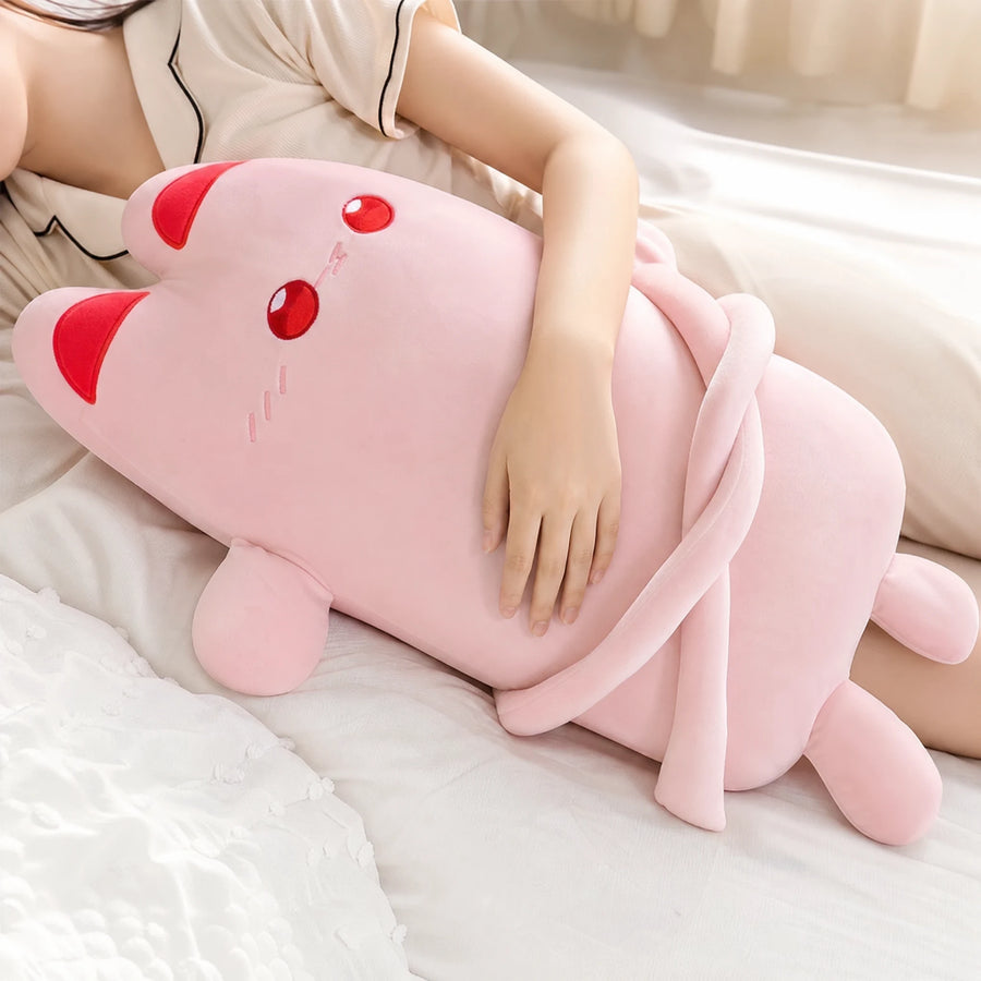 Cat Body Pillow Plush in Loaf Shape with Soft Fabric - Utilisation du produit