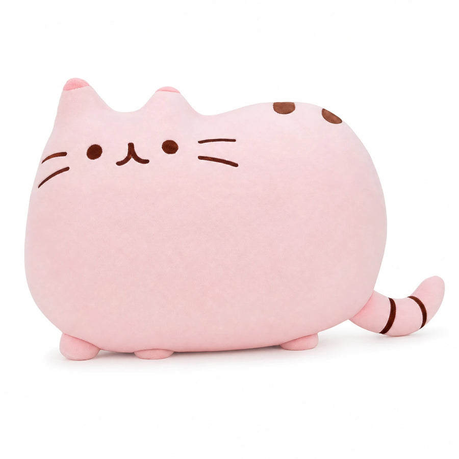 Cat Plush Pillow with Adorable Face Design - Fond blanc, autre angle