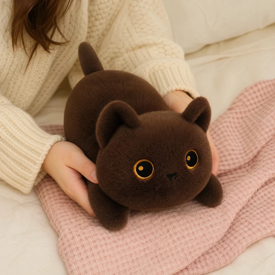 Cat Plush Toy with Round Body and Golden Eyes - Utilisation du produit