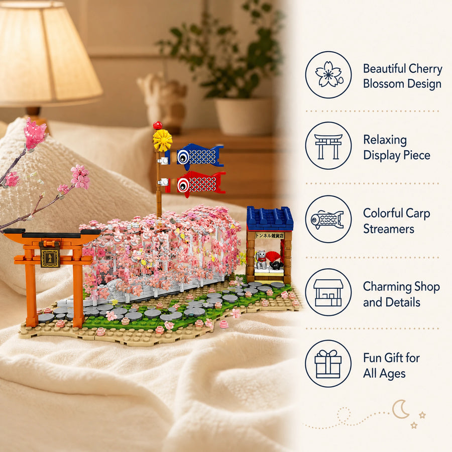 Cherry Blossom Building Set with LED Tunnel and Torii Gate - Bénéfices produit