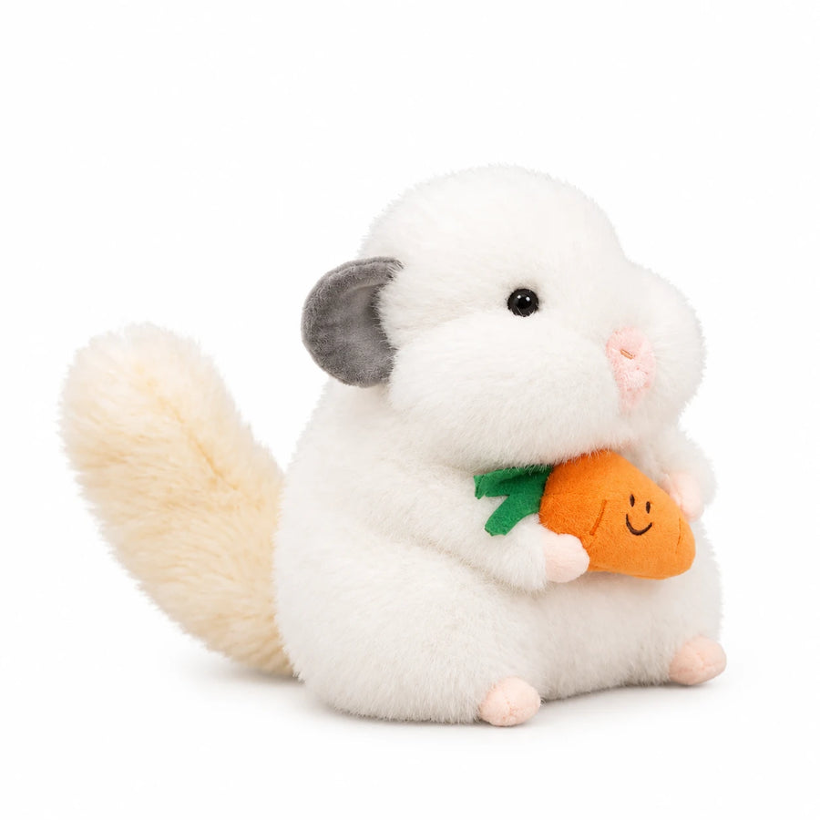 Chinchilla Plush with Carrot, Soft Chubby Round Body - Nunu (Carrot) / 10in / 25cm … (2 tailles)