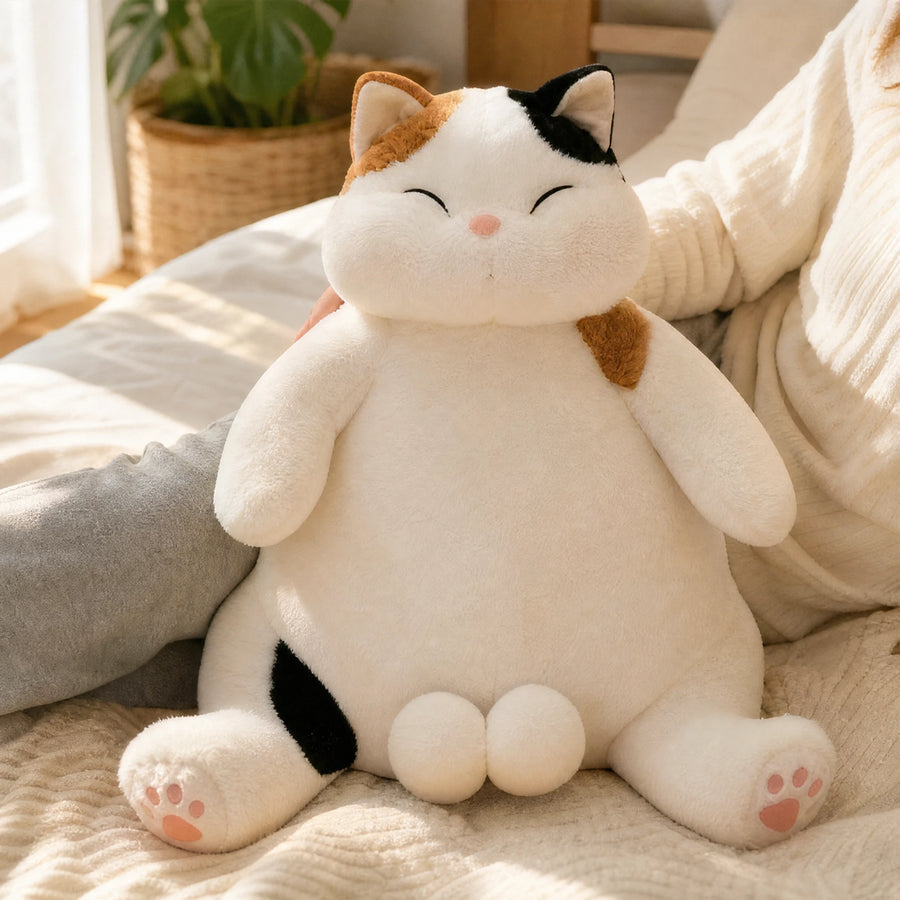Chubby Cat Plush with Calico Patches and Soft Cotton - Utilisation du produit