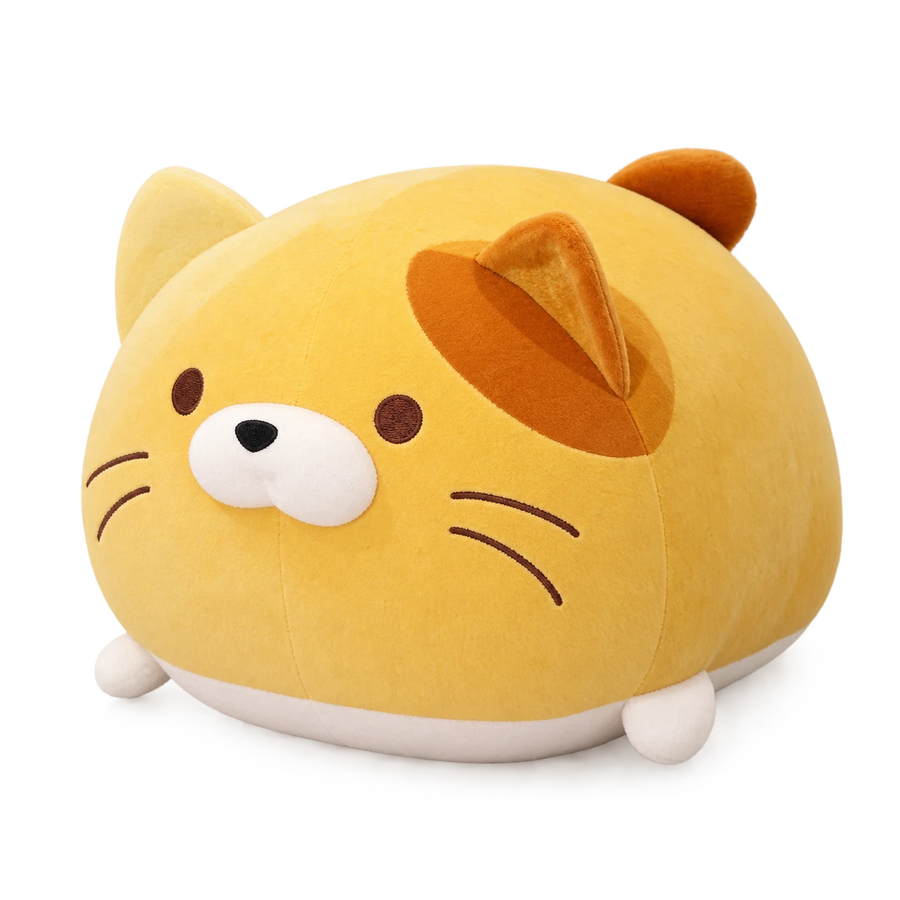 Chubby Cat Plush with Round Shape and Sweet Expression - 12in / 30cm / Brown … (3 tailles)
