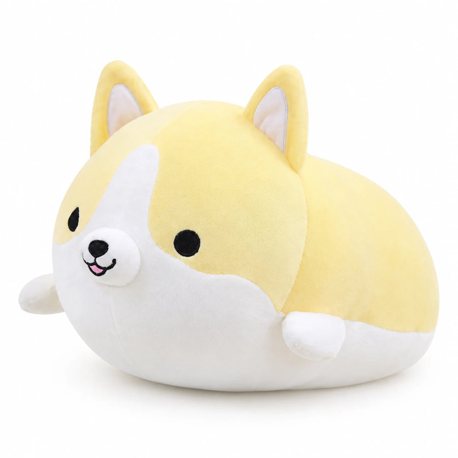 Corgi Plush with Soft Body and Embroidered Details - Yellow / 11in / 30cm … (3 tailles)