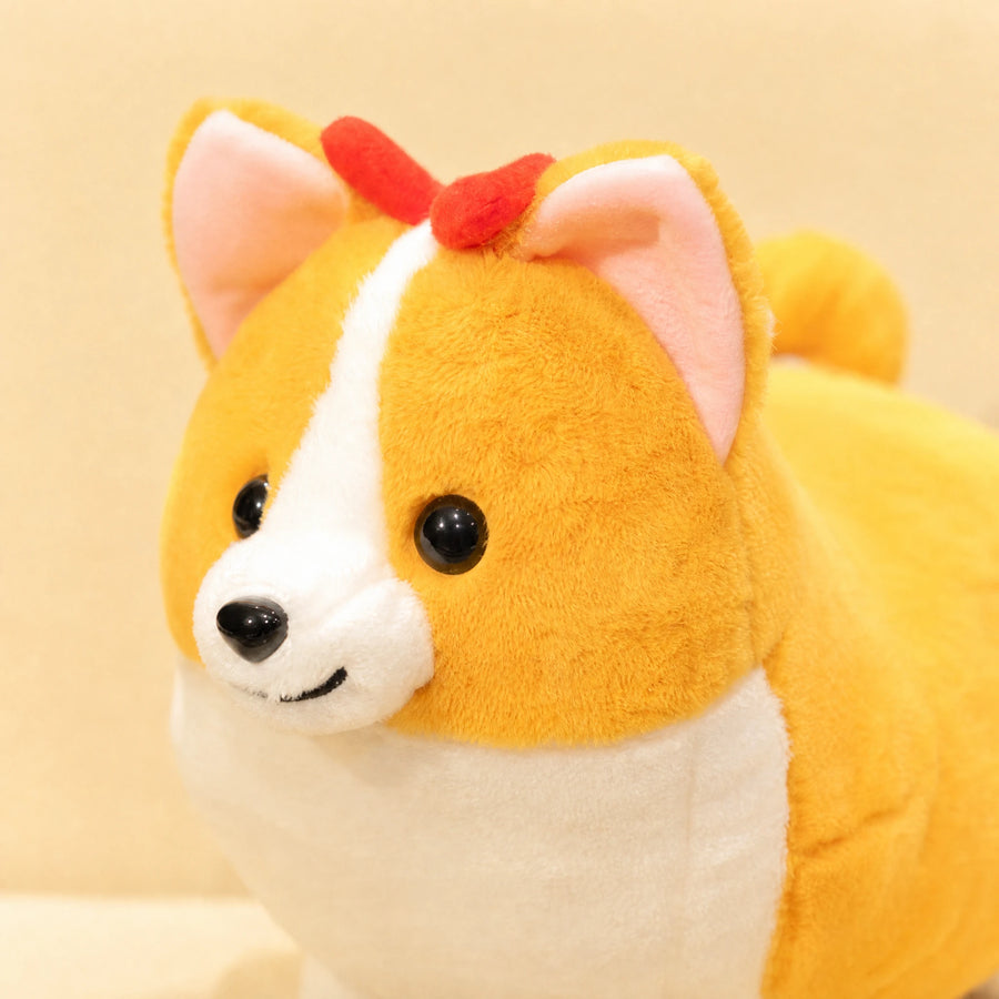 Corgi Stuffed Animal with Plump Round Body - Détail matière
