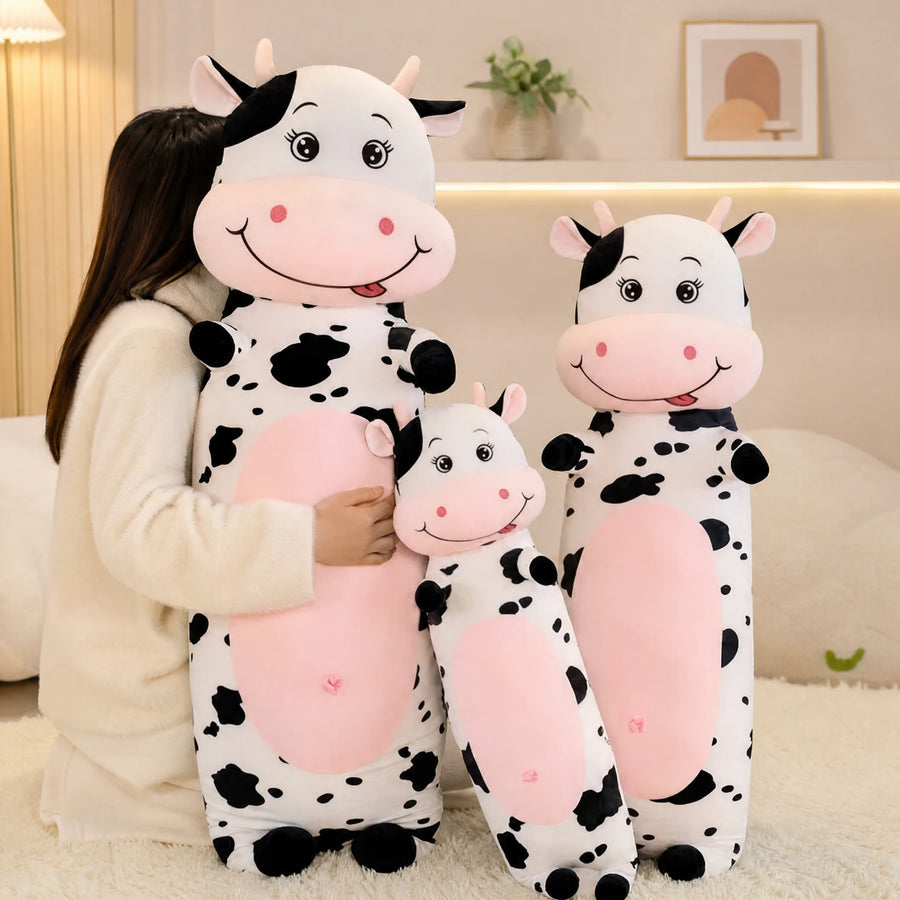 Cow Plush Toy with Black and White Spots, Giant Size - Utilisation du produit