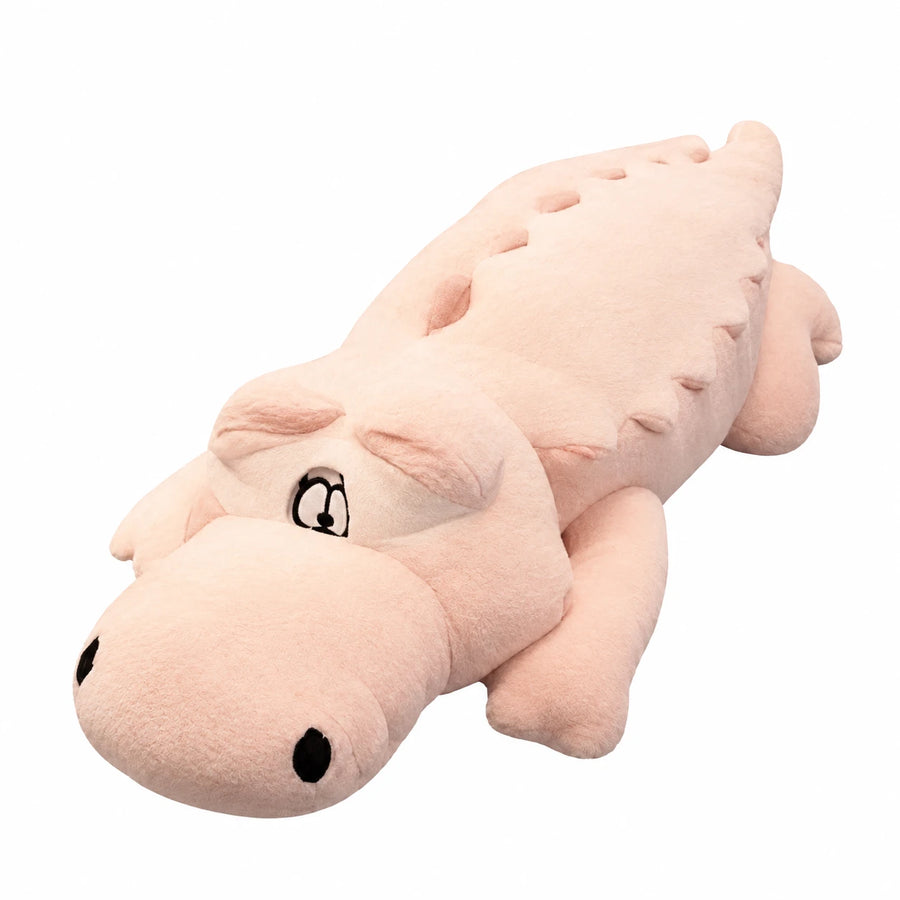 Crocodile Plush in Soft Pink with Oversized Body - 23.5in / 60cm · 35.5in / 90cm · 39.5in / 100cm