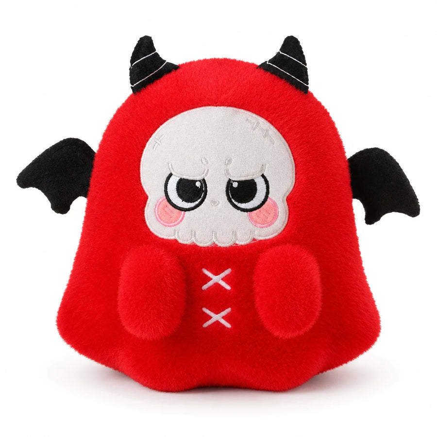 Devil Plush with Skull Face and Wings - Red