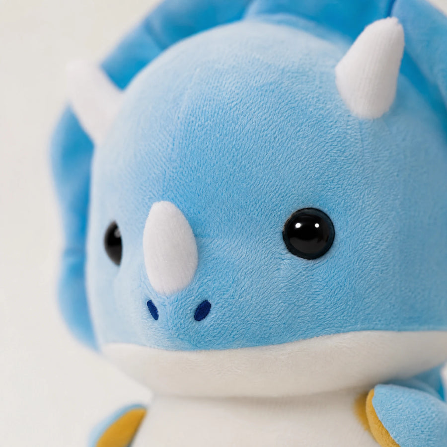 Dinosaur Backpack Plush Triceratops in Soft Blue - Détail matière