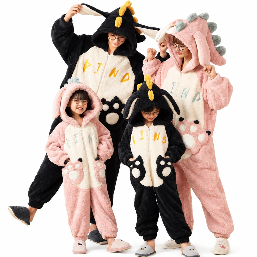 Dinosaur Onesie Pajamas with Hood and Paw Prints - Kids-8T … (13 tailles)