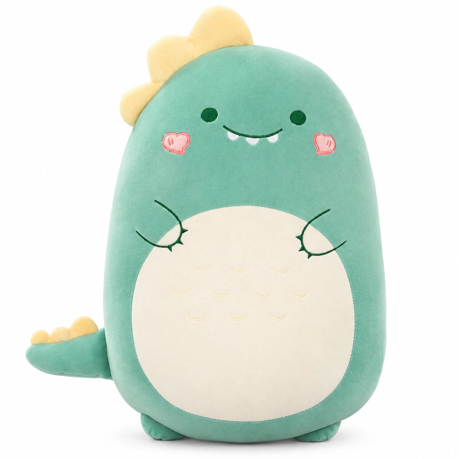 Dinosaur Plush Pillow – Soft Cuddly Buddy with Chubby Design - 45cm / 17in / Ken the Dino … (3 tailles)