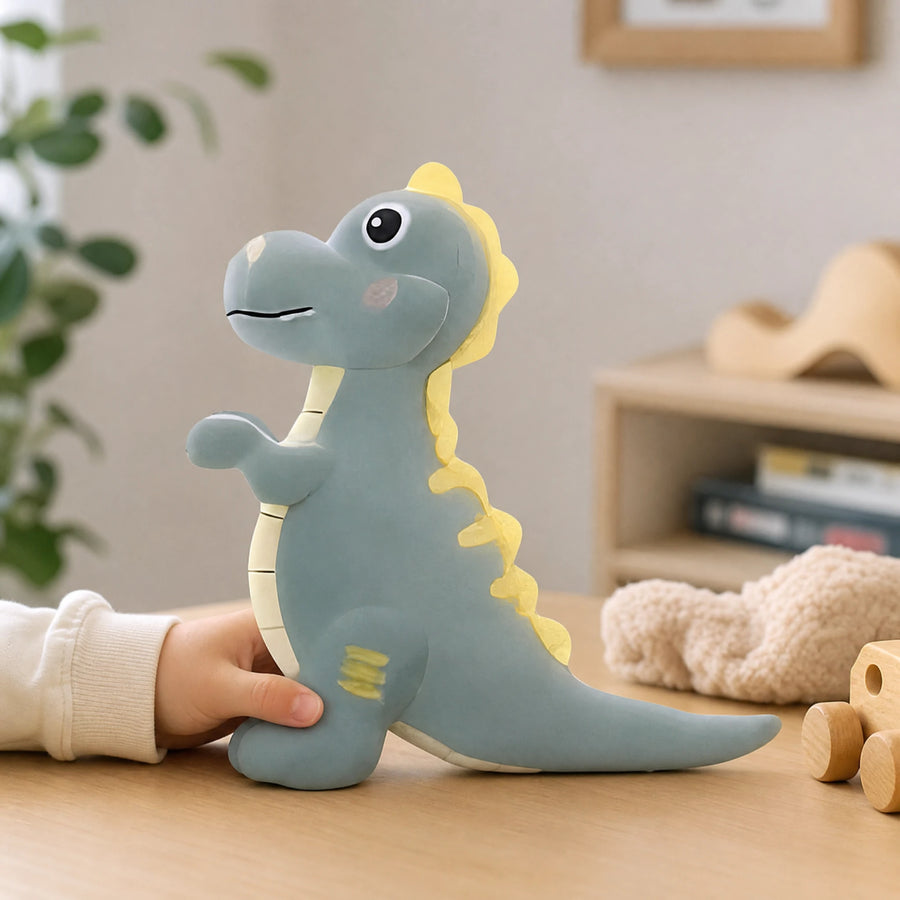 Dinosaur Plush with Yellow Spines and Soft Fabric - Utilisation du produit