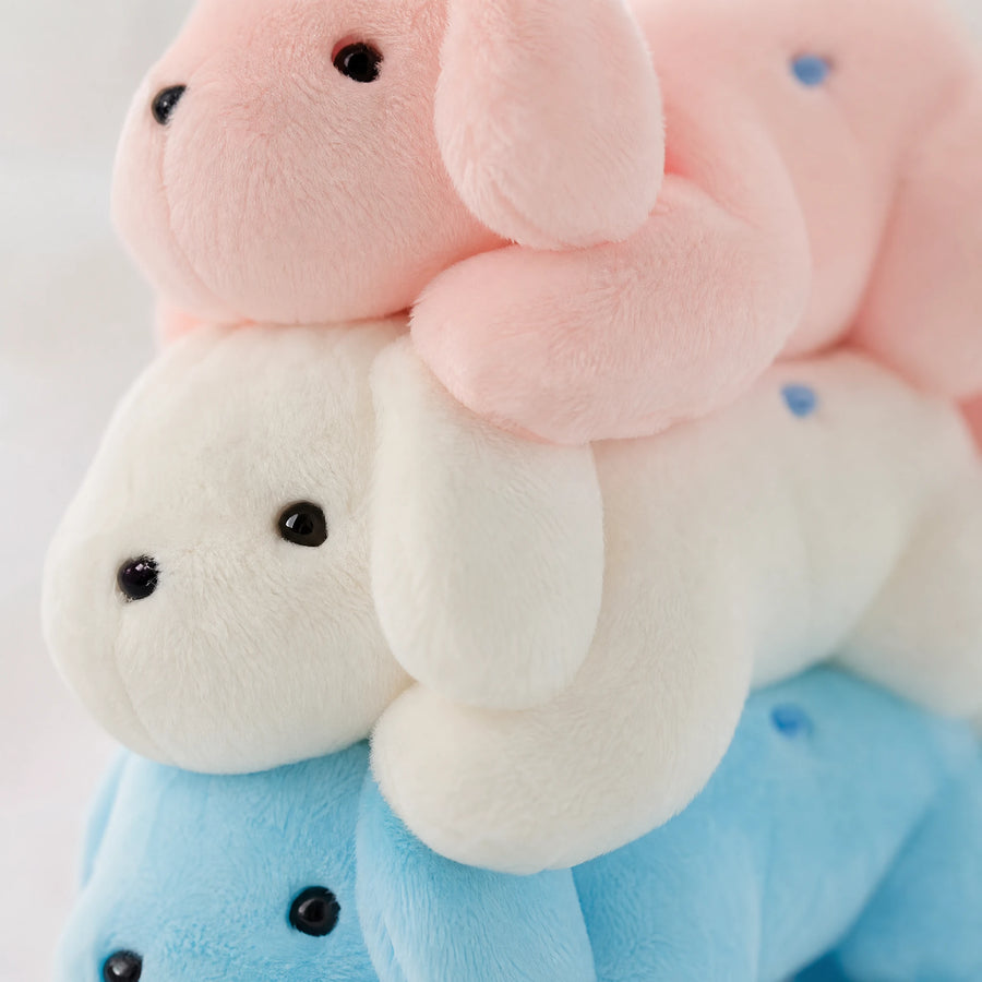 Dog Stuffed Animal with LED Light, Stacked Plush Design - Détail matière