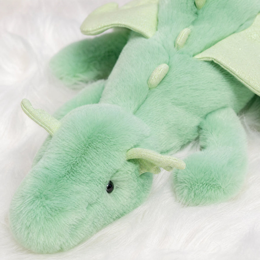 Dragon Plush Toy with Wings and Spikes, Soft Cuddly Design - Détail matière