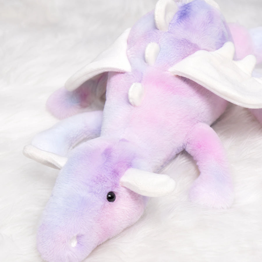 Dragon Plush with Embroidered Wings in Pastel Colors - Détail matière