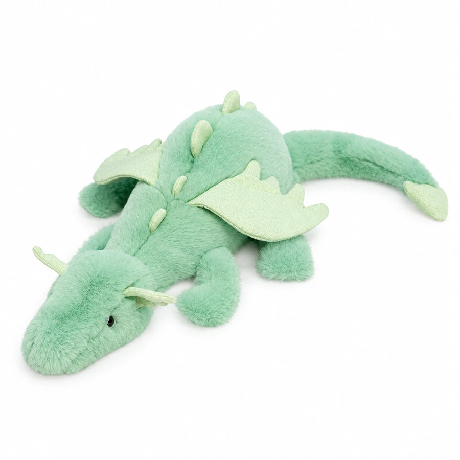 Dragon Plush with Embroidered Wings in Pastel Colors - Green