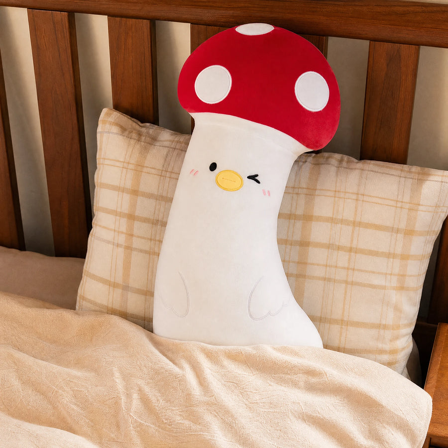 Duck Body Pillow with Mushroom Cap and Kawaii Face - Utilisation du produit