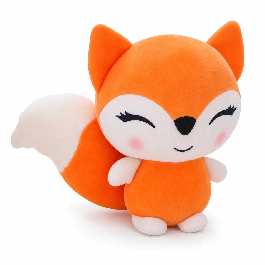 Fox Plush with Soft Fabric and Kawaii Design - Fond blanc, autre angle