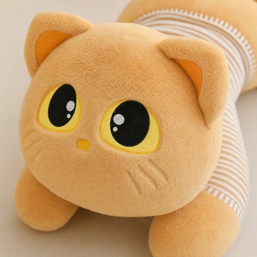 Giant Cat Plush with Removable Striped Outfit - Détail matière