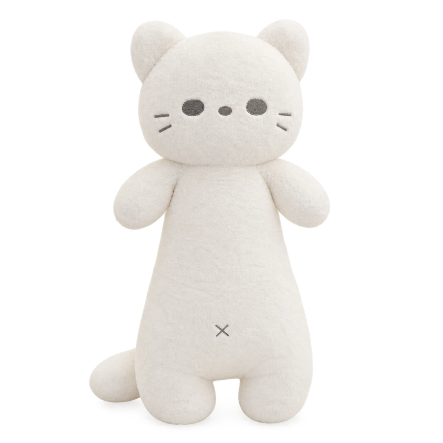 Giant Cat Plush with Ultra-Long Huggable Body - White / 75cm / 29in · White / 120cm / 47in