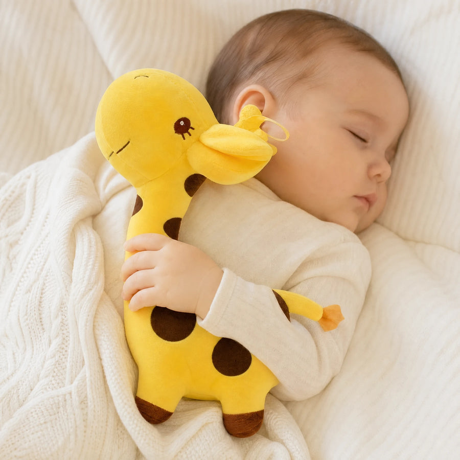 Giraffe Plush with Brown Spots in Soft Yellow - Utilisation du produit