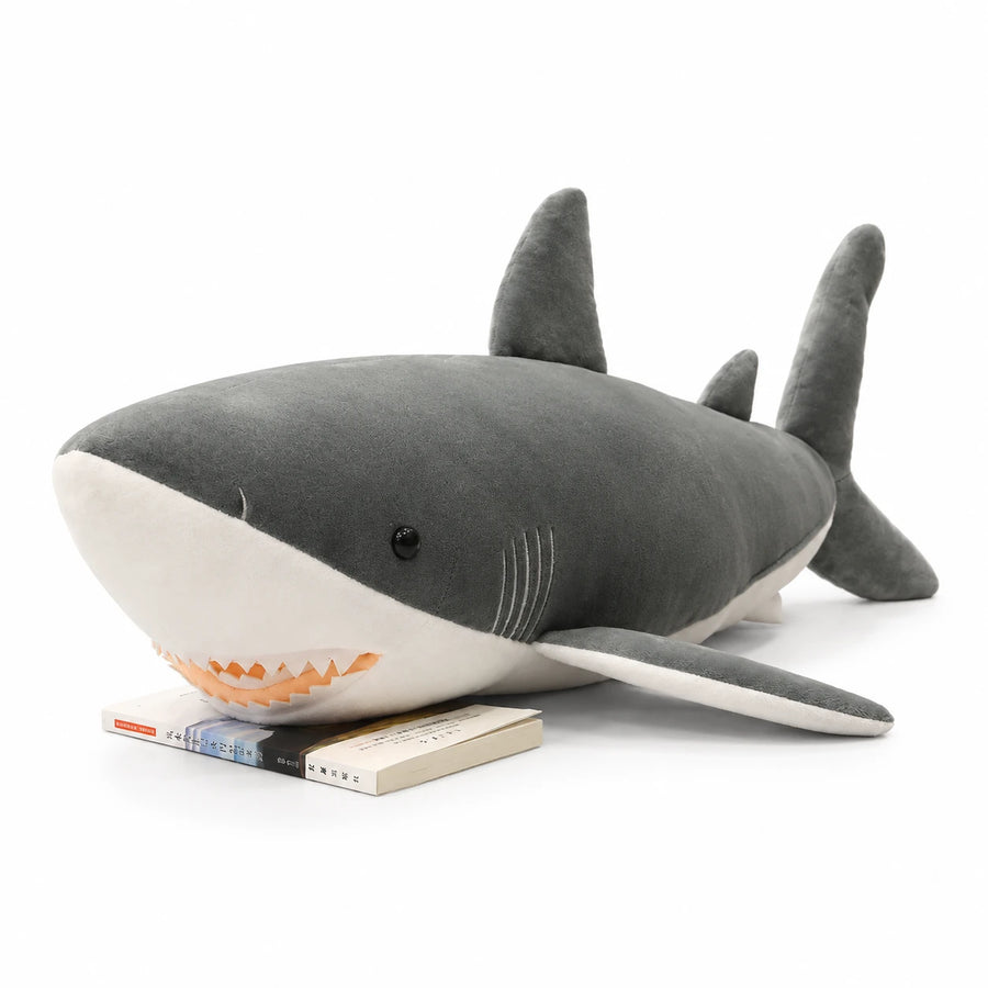 Great White Shark Plush in Soft Blue with White Belly - Gray / 23in / 60cm … (4 tailles)