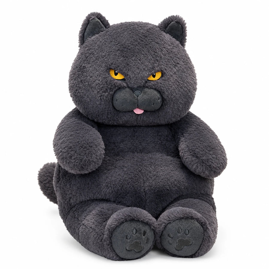 Grumpy Cat Plush with Yellow Eyes and Gray Fur - Black / 11in / 30cm … (4 tailles)