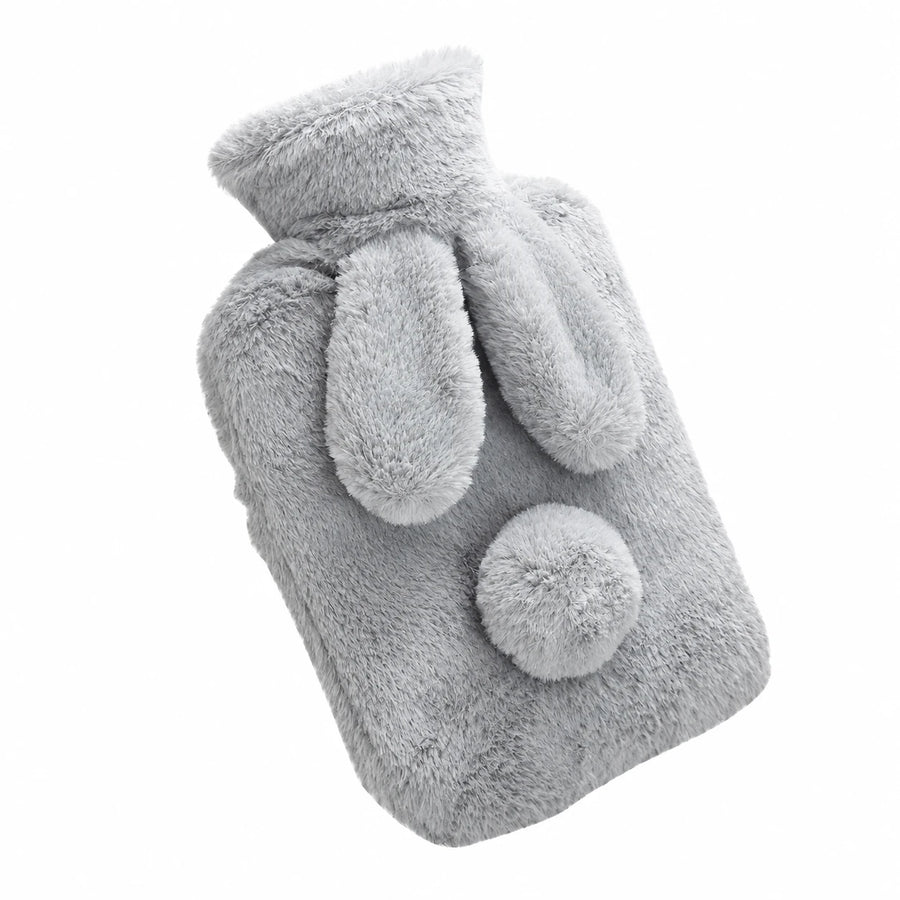 Heatable Bunny Plush with Soft Gray Rabbit Cover - Gray