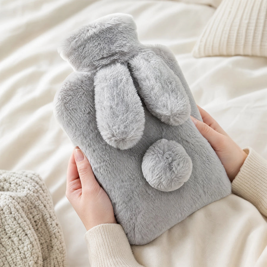 Heatable Bunny Plush with Soft Gray Rabbit Cover - Utilisation du produit