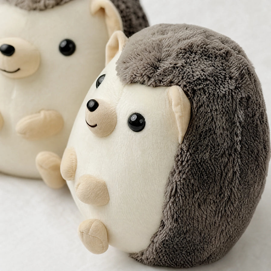Hedgehog Plush with Soft Textured Spines and Smiling Face - Détail matière
