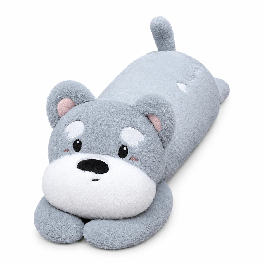 Husky Dog Plush Pillow in Laying Position - Gray / 29in / 75cm · Gray / 35in / 90cm