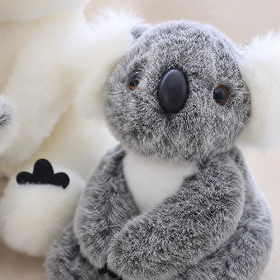 Koala Plush Toy Family in Grey and White - Détail matière