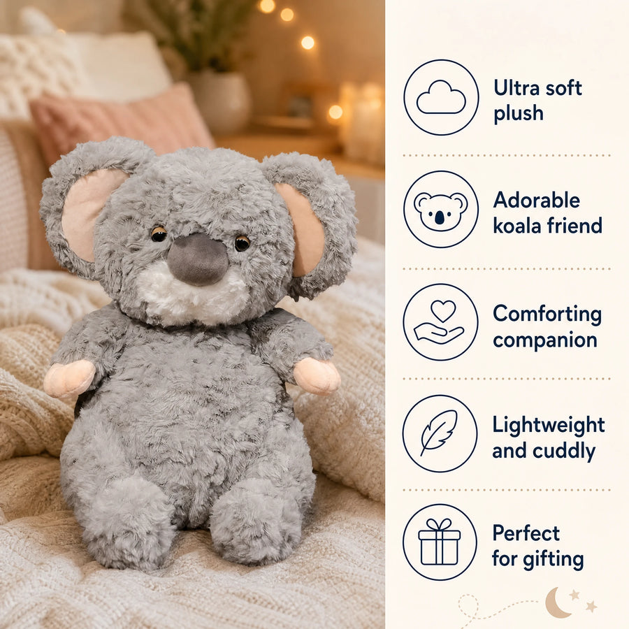 Koala Stuffed Animal with Soft Gray Plush – 35cm - Bénéfices produit