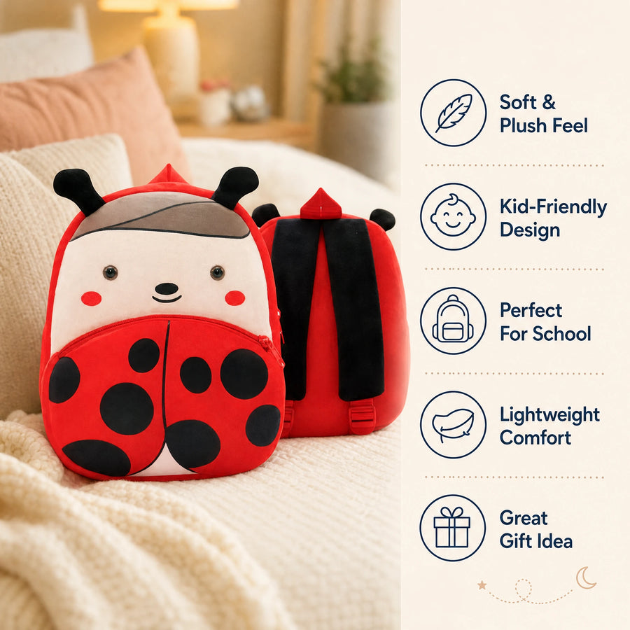 Ladybug Backpack – Plush Design with Front Pocket - Bénéfices produit