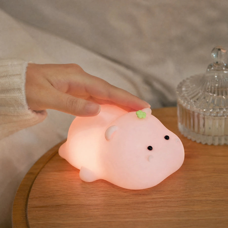 LED Night Light - Kawaii Pink Hippo with USB Charging - Utilisation du produit