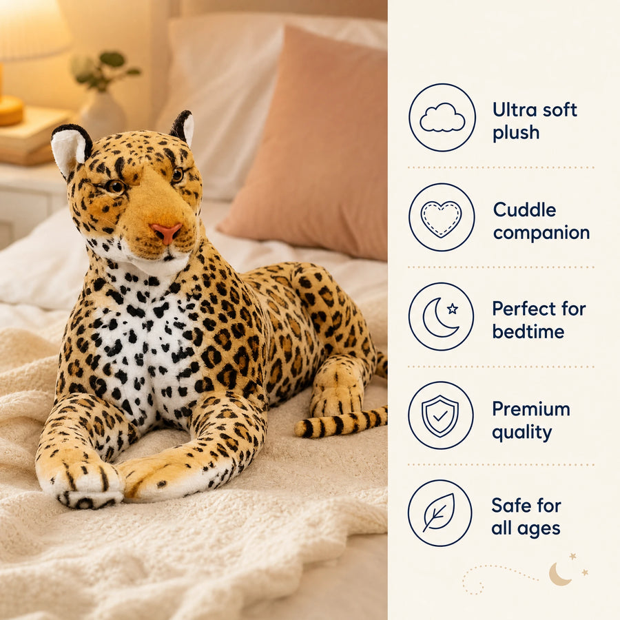 Leopard Plush in Lifelike Spotted Design - Bénéfices produit