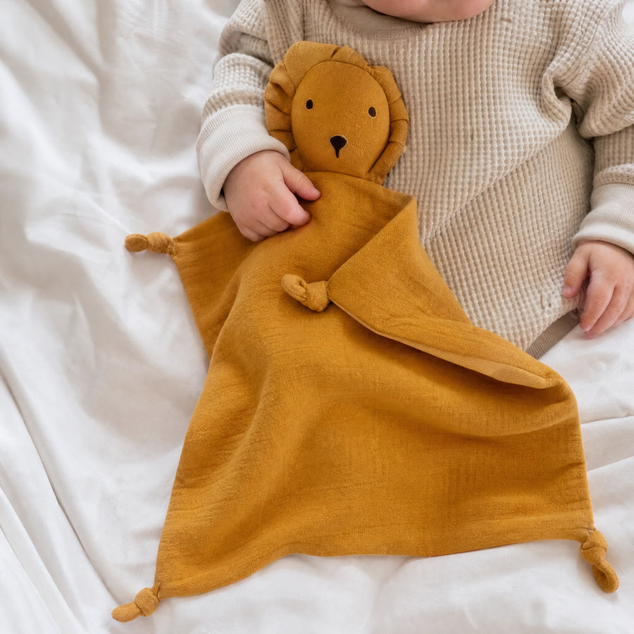 Lion Comfort Blanket in Soft Cotton Muslin for Baby - Utilisation du produit