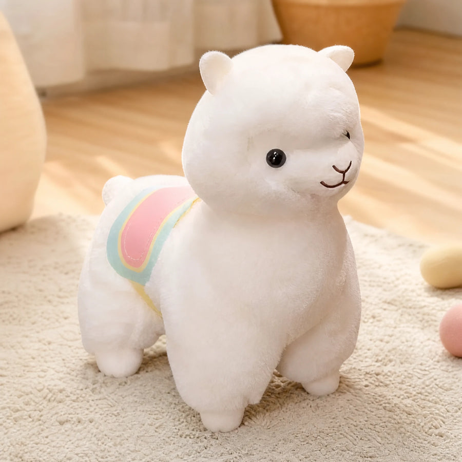 Llama Plush with Rainbow Saddle and Gentle Smile - Utilisation du produit