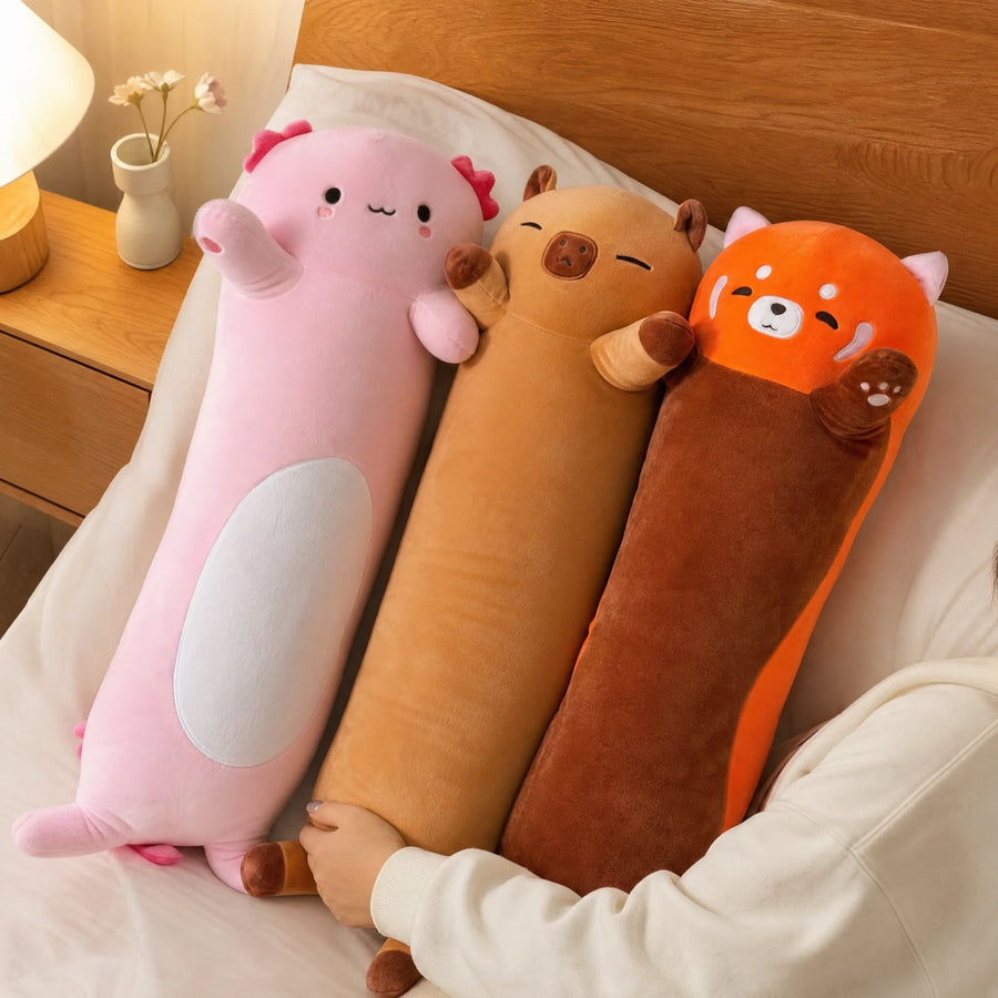 Long Body Plush in Red Panda, Axolotl, and Capybara - Utilisation du produit